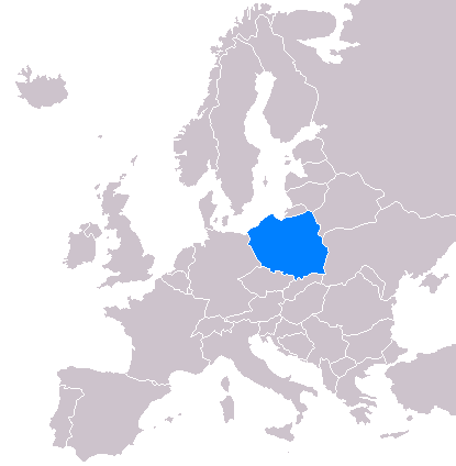Lage von Polen in Europa